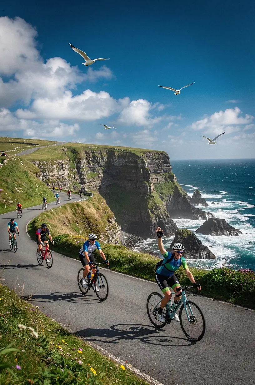 Cyclist planning a leisure route in nature.