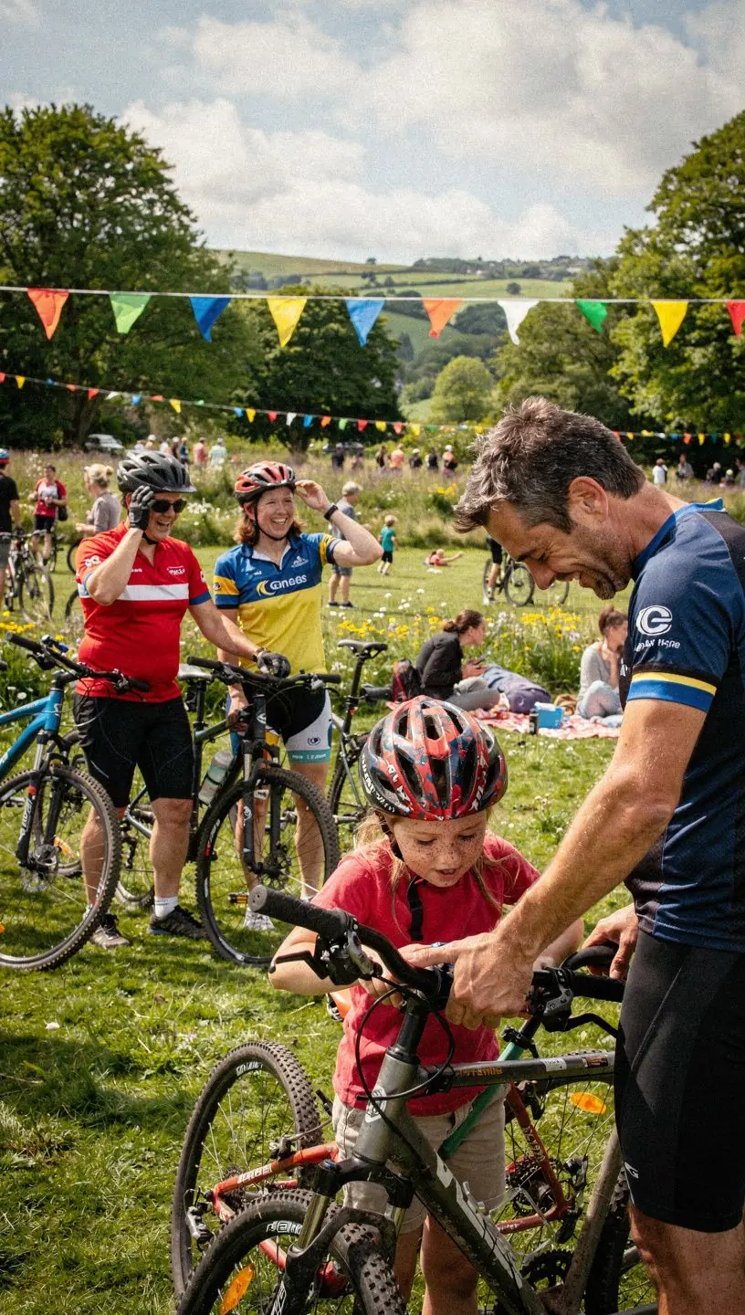 Hiker preparing gear for a day on trails.